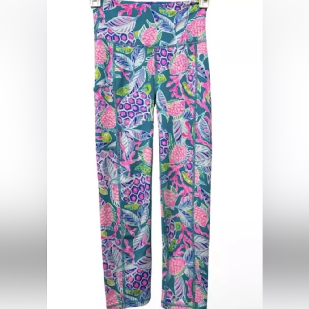 LILLY PULITZER LUXLETIC PRINTED HIGH WAISTED ANKLE LEGGINGS SIZE SMALL